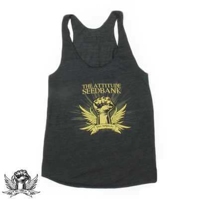 The Attitude Seedbank Ladies Fist Logo Vest Top Charcoal