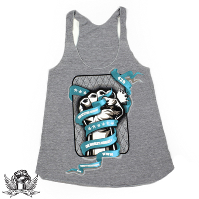 The Attitude Seedbank Ladies Royal Fist Vest Top Grey
